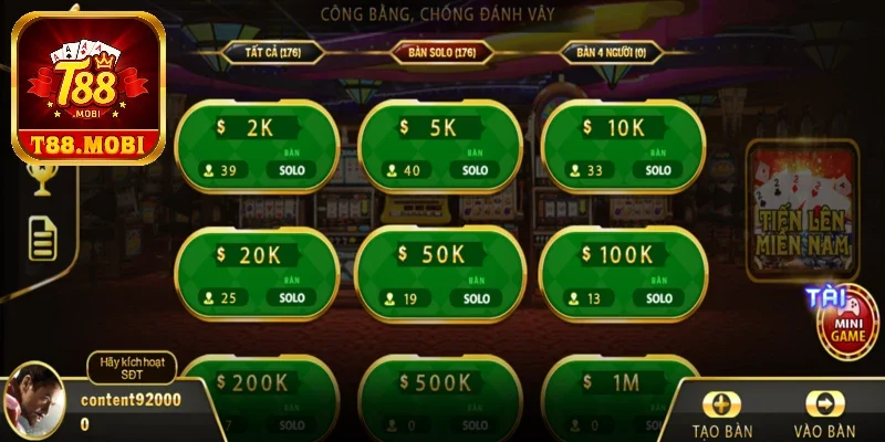 Các nét khác biệt của game bài T88