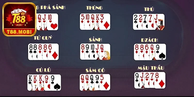 Mậu Binh Bài Nào Lớn Nhất? - Chiến Thuật Chơi Hiệu Quả 2 Thứ hạng các tổ hợp bài trong Binh Xập Xám